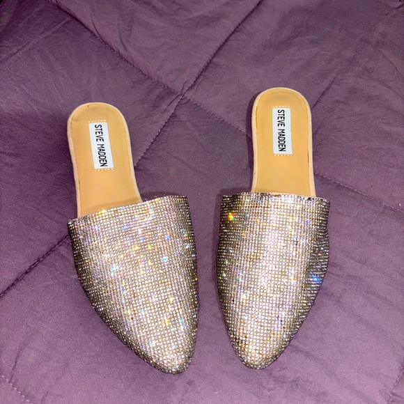 Steve Madden Traced Rhinestone Mules - Picture 1 of 7